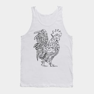 Line drawing rooster Tank Top